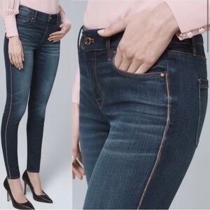 White House Black Marker Gold Striped Jeans